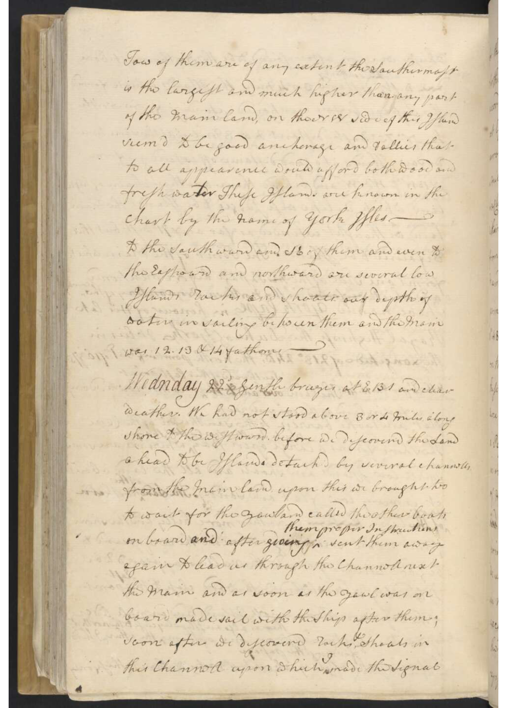 Image of Lt Cook's Endeavour Journal 21-22 August 1770 Possession Island - Courtesy of the National Library of Australia