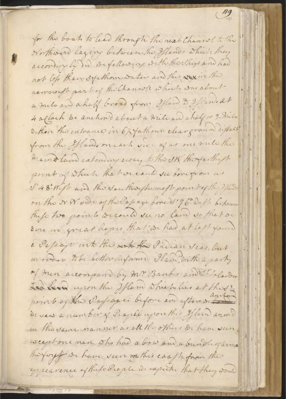 Image of Lt Cook's Endeavour Journal 22 August 1770 Possession Island - Courtesy of the National Library of Australia