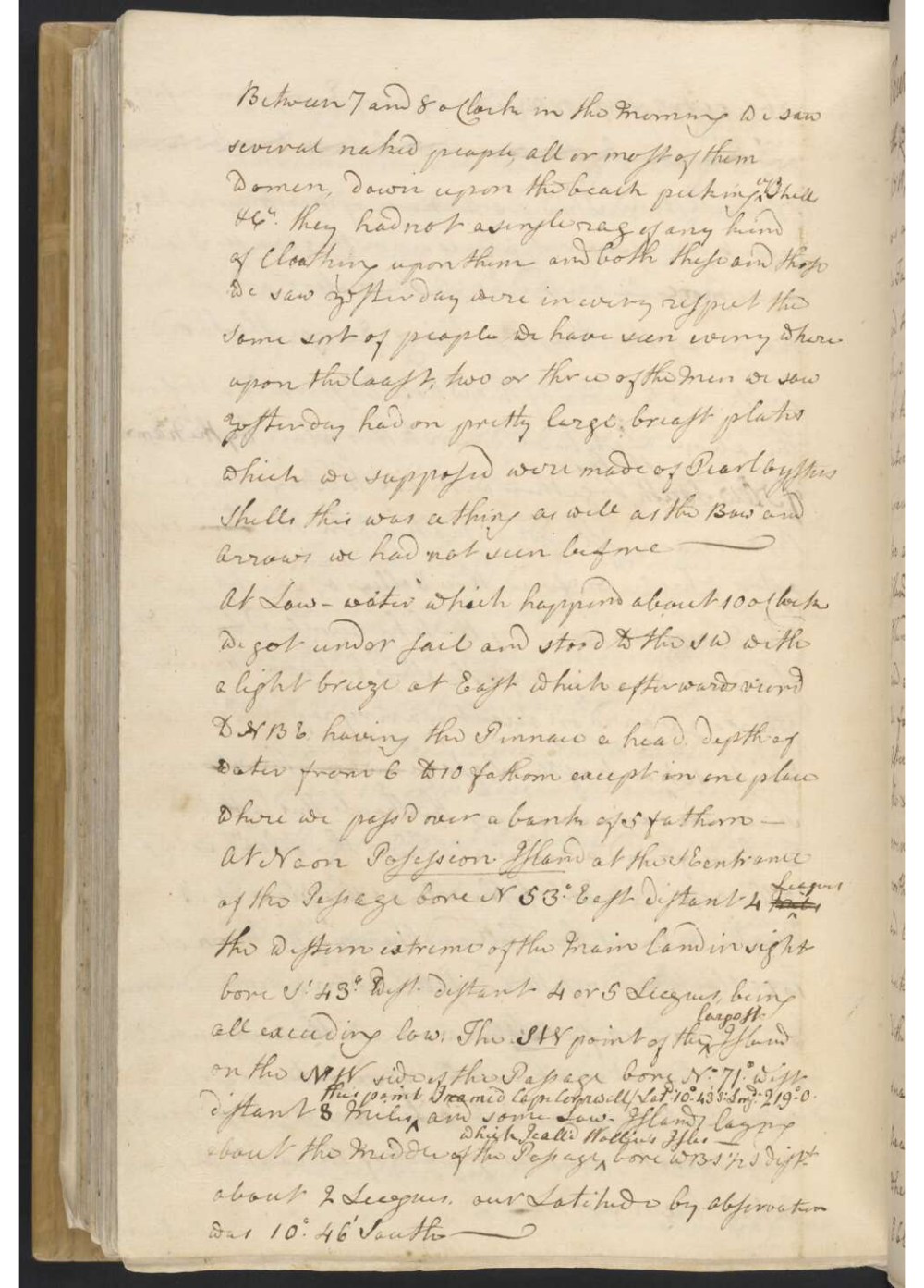 Image of Lt Cook's Endeavour Journal 22 August 1770 Possession Island - Courtesy of the National Library of Australia